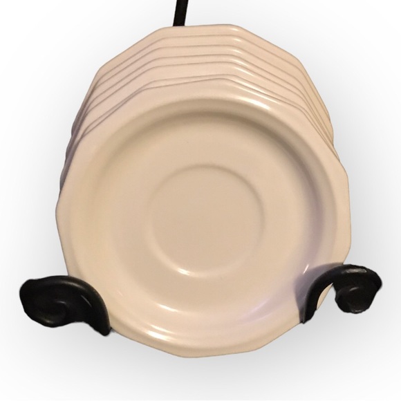 Pfaltzgraff HERITAGE WHITE Coffee Mugs Tea Cups and Saucers / Set of 7 / Vintage - Picture 4 of 6